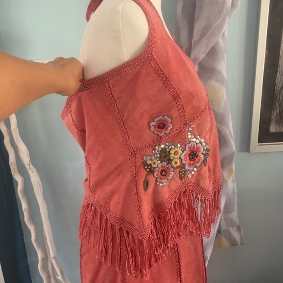 70's Vintage Pink Halter, Tie Back top - Picture 6 of 14